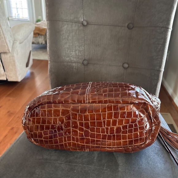 Brighton Cher Muse XLG  Brown Patent Croc Print Shoulder Handbag - Picture 5 of 8